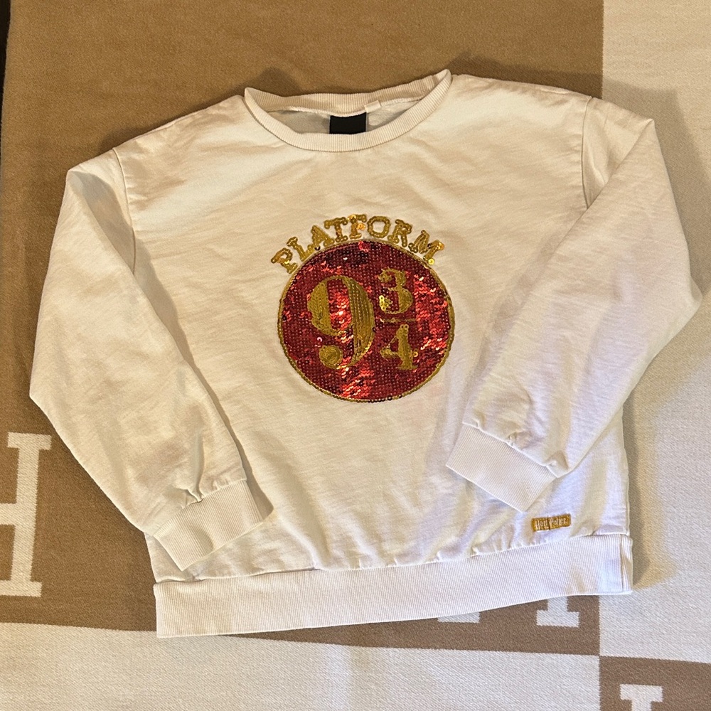 Harry Potter Platform 9 3/4 Kids White Sweatshirt